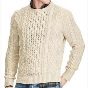 Polo Ralph Lauren Cotton Fisherman Knit Crewneck Sweater
